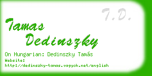 tamas dedinszky business card
